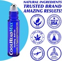 CoolHead Max Roll On, Natural Peppermint Essential Oil Migræne Relief, Hovedpine Support Roller, Fast Cooling Comfort til dit hoved, 3 Pack