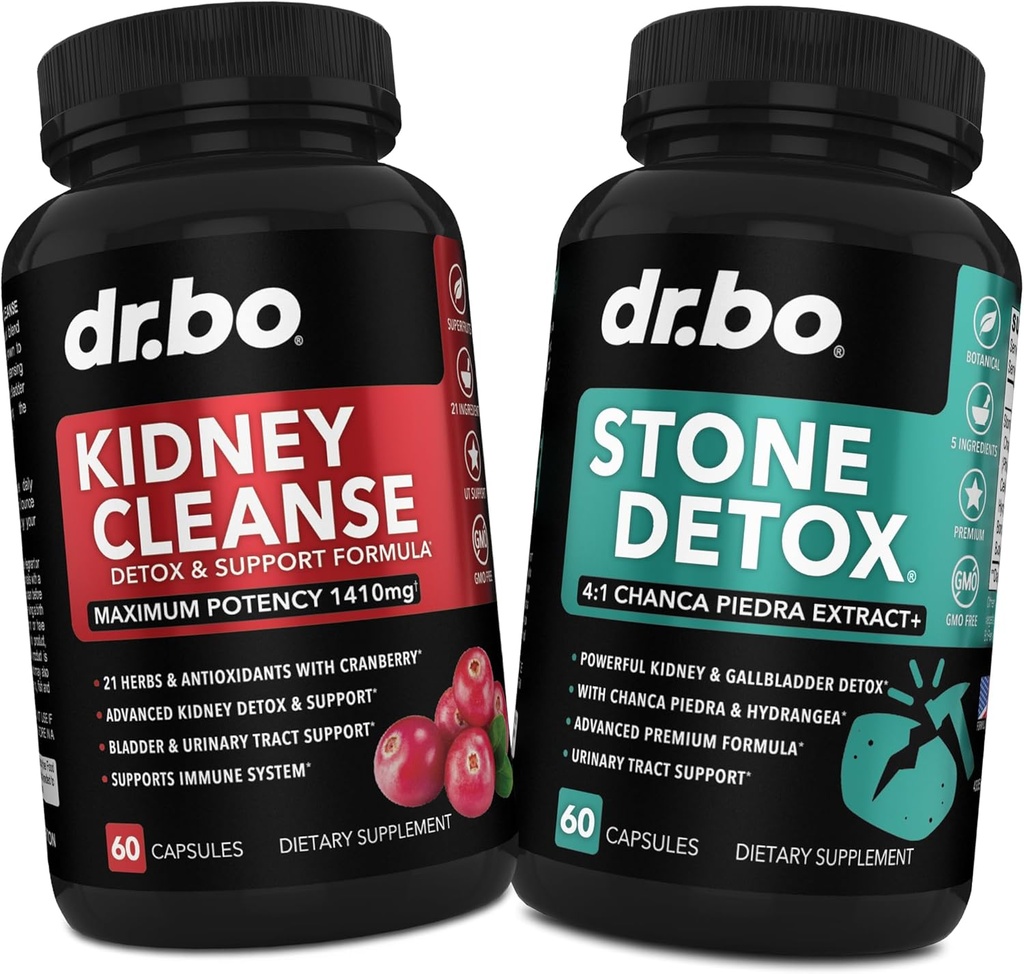 Nyre Rense & Stone Detox Support - Natural Cranberry, Juniper Berries, Buchu, Uva Ursi Extract, Stone Breaker Chanca Piedra - Support Nyrer Gallblære, Bstige & Urinary Tract Sundhed