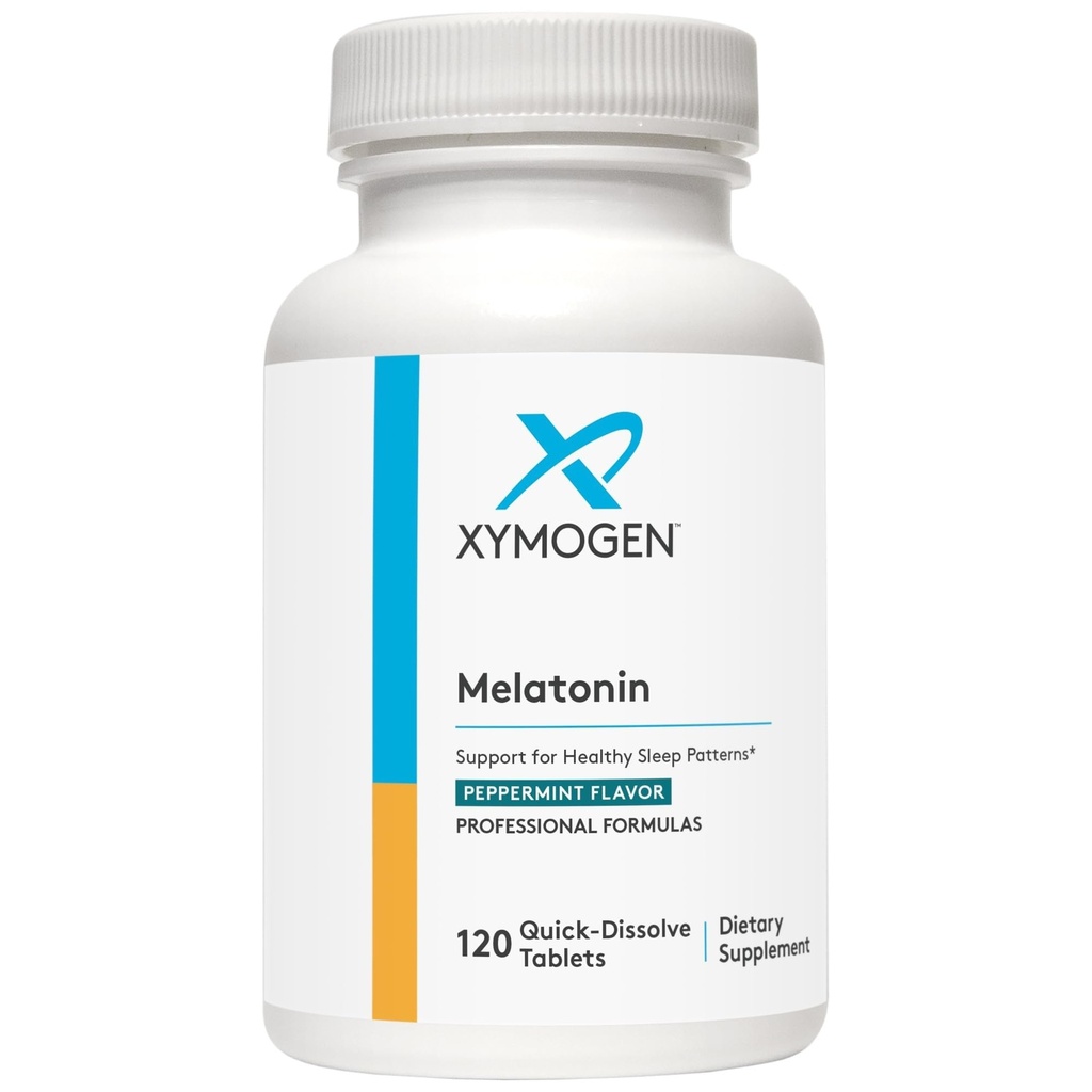 XYMOGEN Melatonin - pebermynte Lozenges - 3 mg Melatonin tillæg for Nighttime, Antioxidant + immunforsvar (120 Quick- Opløs tabletter)