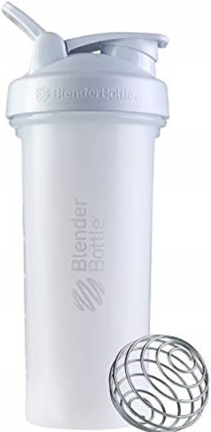 BlenderFlaske Classic V2 Shaker Flaske Perfekt til Protein Shakes og Pre Workout, 28-Ounce, Hvid