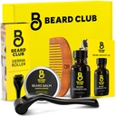 The Beard Club Beard Growth Kit - Derma Roller, Beard Growth Oil, Sandalwood Balm, Comb - gavesæt