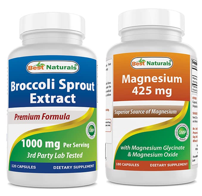 Bedste Naturals Broccoli Spruts Extract, 1000 mg & Magnesium Glycinate 425 mg