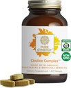 PURE SYNERGY Cholin Complex • 124; Vegan Cholin Supplement Lavet med økologiske hele fødevarer • 124; Non- GMO Bioavailable Complex • 124; til graviditet, hjerne, og lever sundhed (60 tabletter)