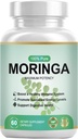 Pure Organic Moringa Powder Kapsler - Moringa Supplement for kvinder og mænd - Naturens Multivitamin, Vegan Green, Glutenfri, Ikke GMO - Energi, Hud, Metabolisme, Gut & immunforsvar - 60 Kapsler