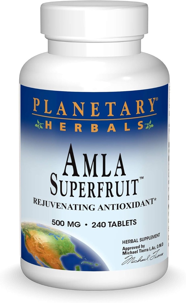 PLANETÆR HERBALS Amla Super frugt foryngende antioxidant supplement, 240 Tæl