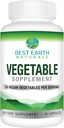 Best Earth Naturals Vegetable Supplement with 20 Veggie Blend - Energy Vitamins for Women and Men 30 Day Supply (30 Capsules)