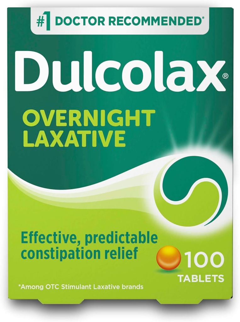 Dulcolax Stimulant Laxative tabletter, Forudsigelige og effektive Forstoppelse Relief, Relieves Spraining & Bloating, Bisacodyl 5 mg, 100 Tæl