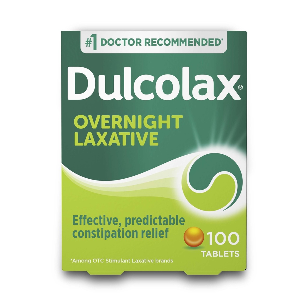 Dulcolax Stimulant Laxative tabletter, Forudsigelige og effektive Forstoppelse Relief, Relieves Spraining & Bloating, Bisacodyl 5 mg, 100 Tæl