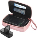 Ugentlig PU Leather Pill Bag Organizer sag 2 gange om dagen, AM PM Daily Pill Box at holde Vitamin, Fish Oil, Kosttilskud og Medicin (Pink)