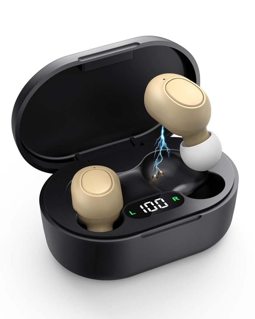 Høreapparater til seniorer - høreapparater, der kan genoplades for høretab med intelligent støjreduktion, Usynlig Audienhøreforstærker med lydstyrkeregulering og transportabel opladning