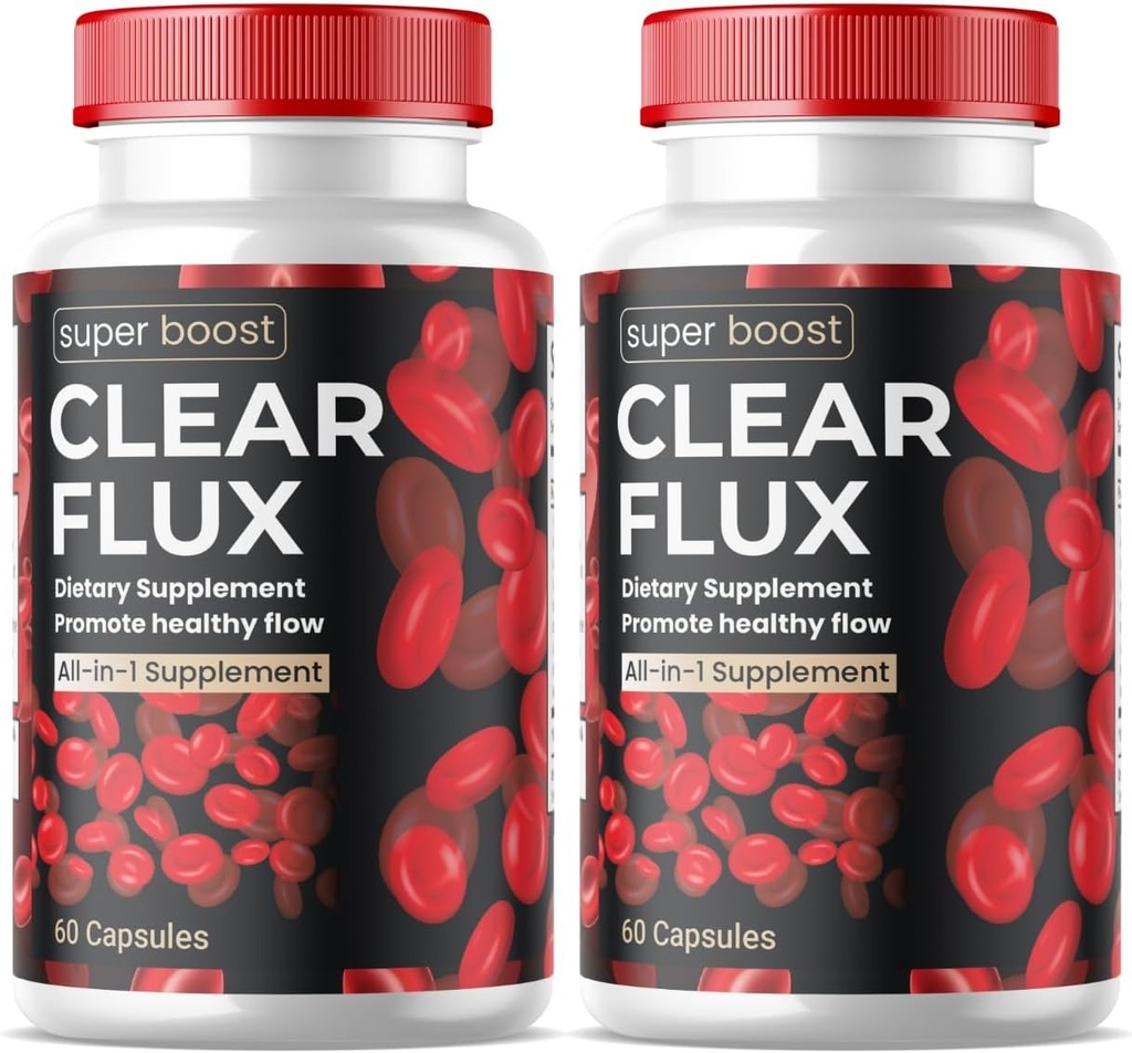 (2 Pack) Clear Flux supplement Detox Rense, Kapsler Blodkar Cleaner Support Advanced Formel, ClearFlux Kapsler Maksimal styrke Alle naturlige vitaminer sundhed (120 Kapsler)