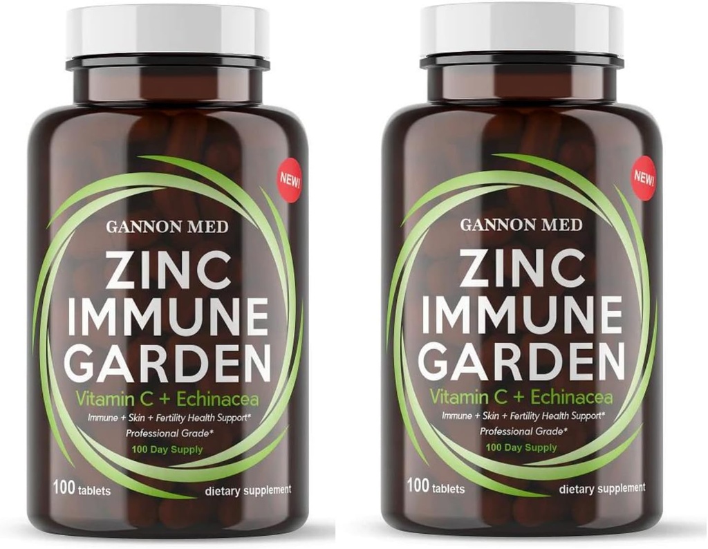Zinktilskud til immunstøtte & reproduktiv sundhed - Chelated Zink, Echinacea, C-vitamin - immunbooster til voksne og børn - høj absorption 60 kapsler til mænd og kvinder - ikke-GMO, vegetar