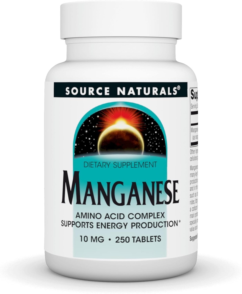 Kilde Naturals Mangan, Aminosyrechelat - Understøtter energiproduktion - 250 tabletter