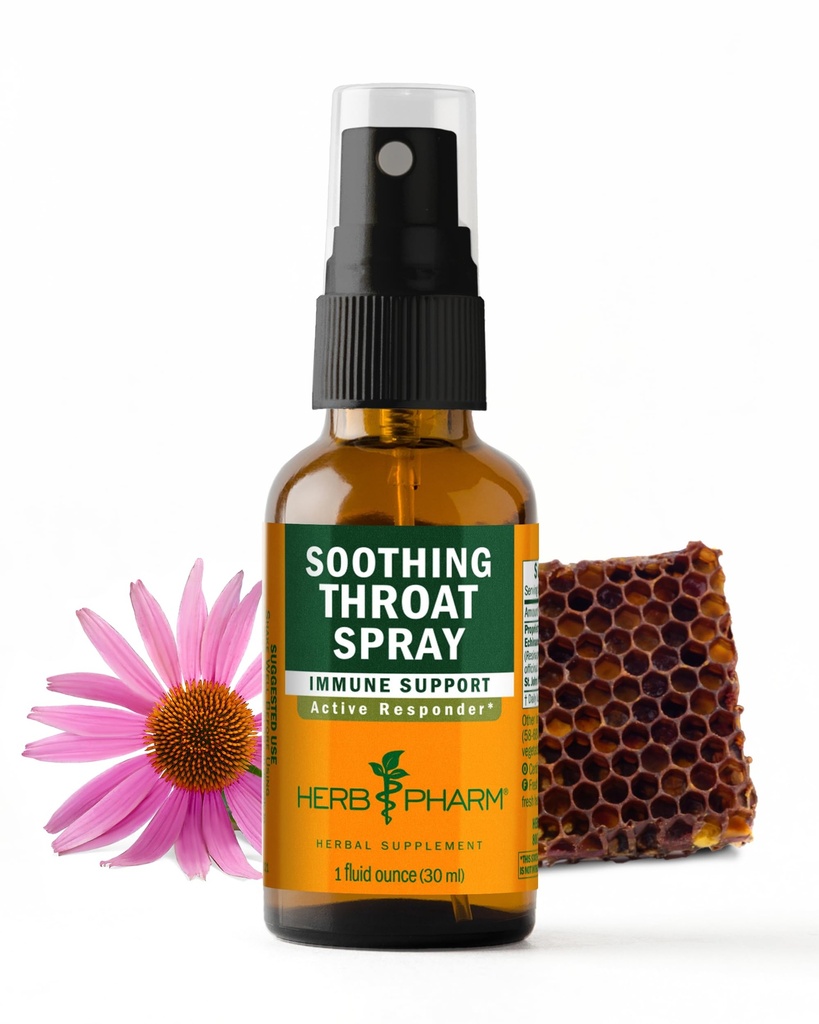 Herb Pharm Southing Throat Spray Herbal Formel med Echinacea og Propolis, 1 Fl Oz (pakke med 1)