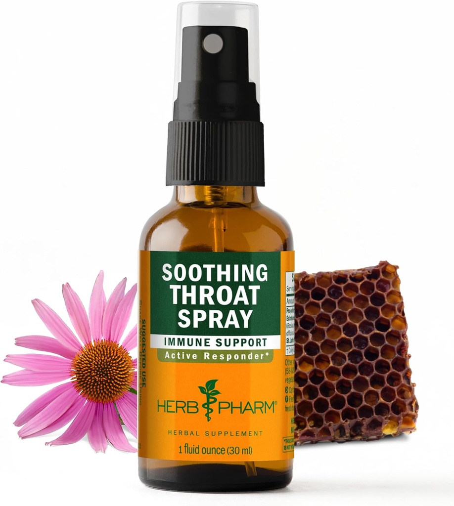 Herb Pharm Southing Throat Spray Herbal Formel med Echinacea og Propolis, 1 Fl Oz (pakke med 1)