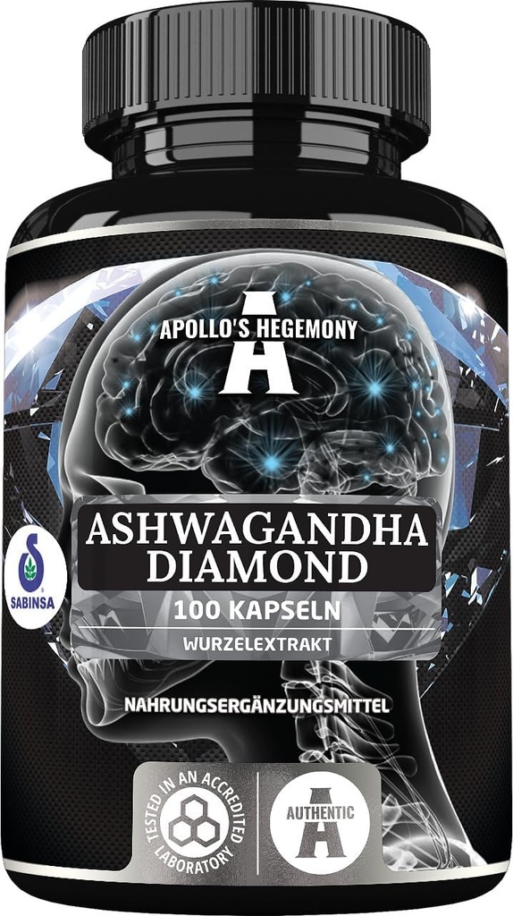 APOLLO 'S HEGEMONY Ashwagandha Extract 568 mg per tablet, 100 Vegan Tablets, 400 Servere per pakke, Withania somnifera Extract Indeholder 7% medanolider, Support Memory og koncentration