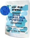 Organic Blue Spirulina Powder - Bulk 1 Pund Pack, 100% Phycocyanin, Pure Superfood fra Blue Algae - for Natural Food Farvelægning, Smoothies & Protein Drinks, Vegan - Pure Water Extraded