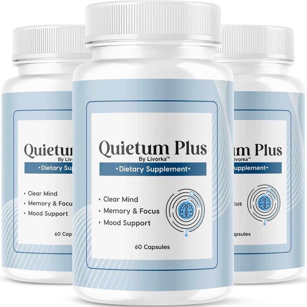 (3 Pack) Quietum Plus - Official Quietum Plus Advanced Supplement Formel, Original Quietum Plus Anmeldelser, Alle Natural QuietumPlus Advanced Formel for Sunde Øre, 180 kapsler til 3 måneder