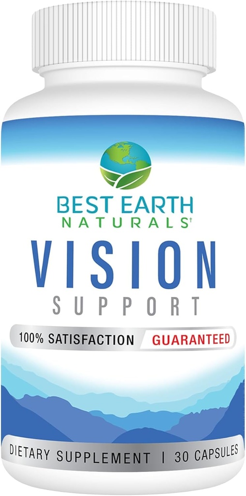 Vision Support Formel Supplement med øjenvitaminer, Lutein, vitamin A, Quercetin og mere - 30 Greve