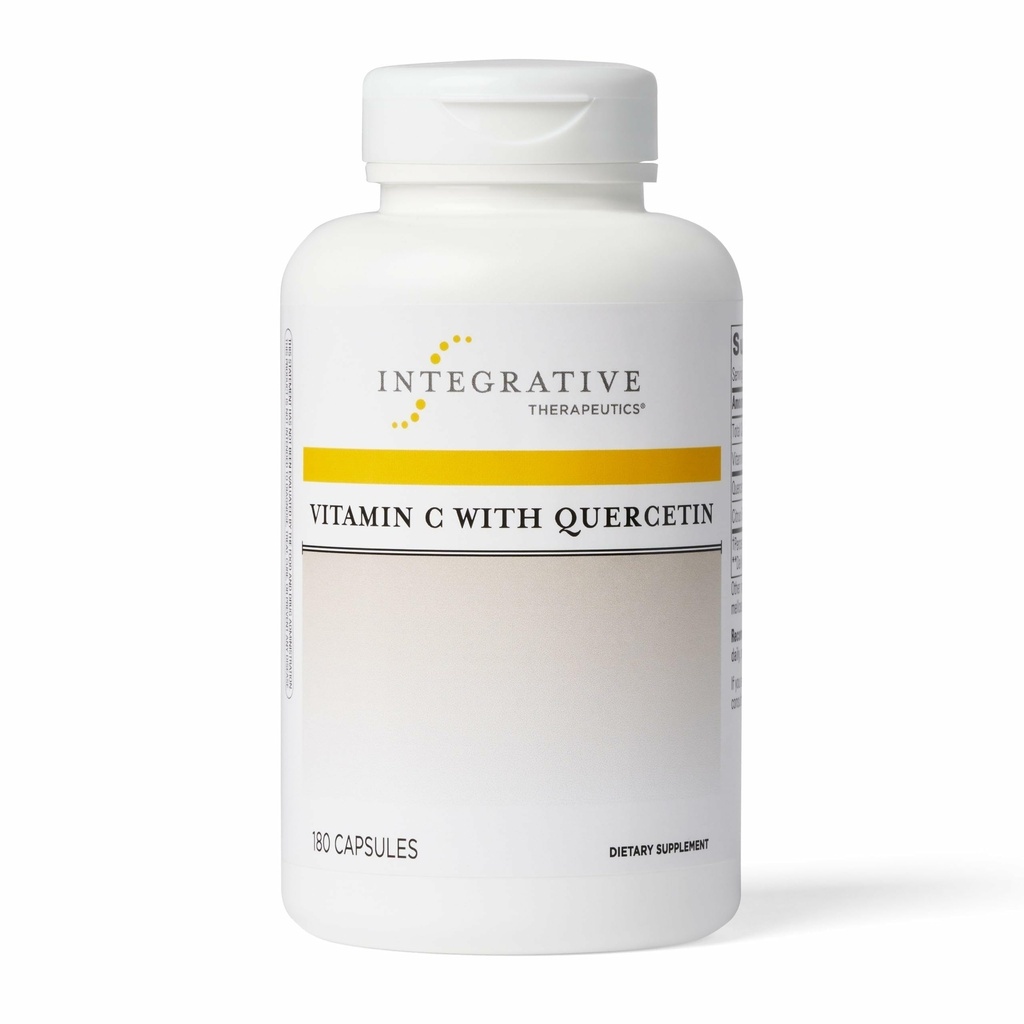 Integrativ terapi C-vitamin med Quercetin - C-vitamin supplement til immunforsvar * - Understøtter antioxidant aktivitet * - Vegan, Gluten- Free & Dairy- Free - 180 kapsler (90 Servere)