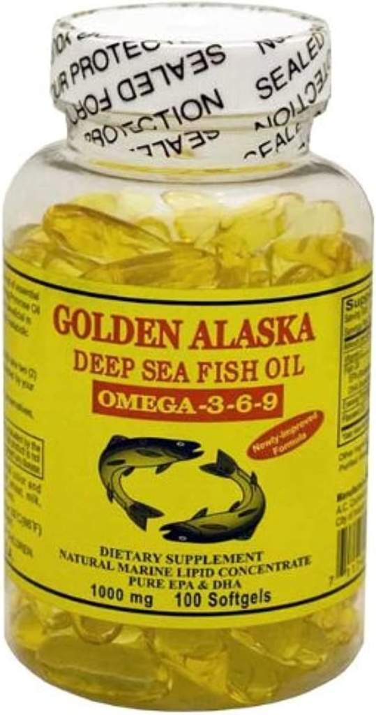 Golden Alaska Deep Sea Omega- 3- 6- 9 Fiskeolie 1000mg 100 Softgels