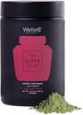 WelleCo The Super Elixir Daily Green Powder, Probiotic Drink Mix med hele fødevarer, Gluten Free, Vegan Gut Health Powder, Energy, Immunity, Sund hud, hår & negle (300g, blandet berry)