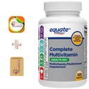 Equate Adult 50+ One Daily Complete Multivitamin/Multimineral Supplement, 125 Tablets, Comprehensive Multivitamin for Adults Over 50 + Createandbundle Sticker