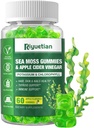 Sea Moss Gummies - 60 Greve - Lavet med Natural Apple Flavor - Seamoss supplement til energi, immunforsvar - Formuleret Bladderwrack & Burdock Root - Vegan, Non- GMO Irish Moss Gummy