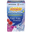 Emergen- C Hydration + Sports Drink Mix med C-vitamin (18 Greve, Raspberry Flavor), Electrolyte Replenishment, 0,33 Ounce Powder Pakker