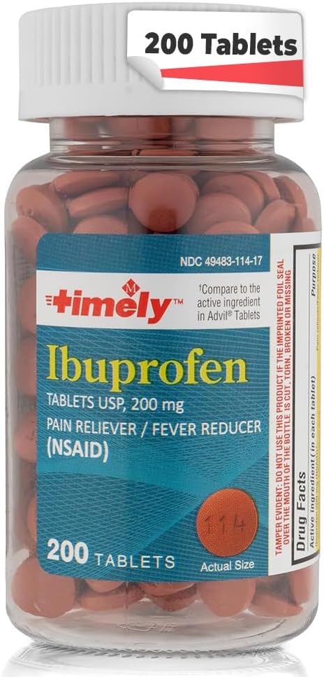TIME-CAP LABS, INC. Tidligt Ibuprofen 200 mg 200 tabletter - (NSAID) Smerte Relief piller for hovedpine, menstruationssmerter, tandakker, muskelsmerter, arthritis smerter, legemsache