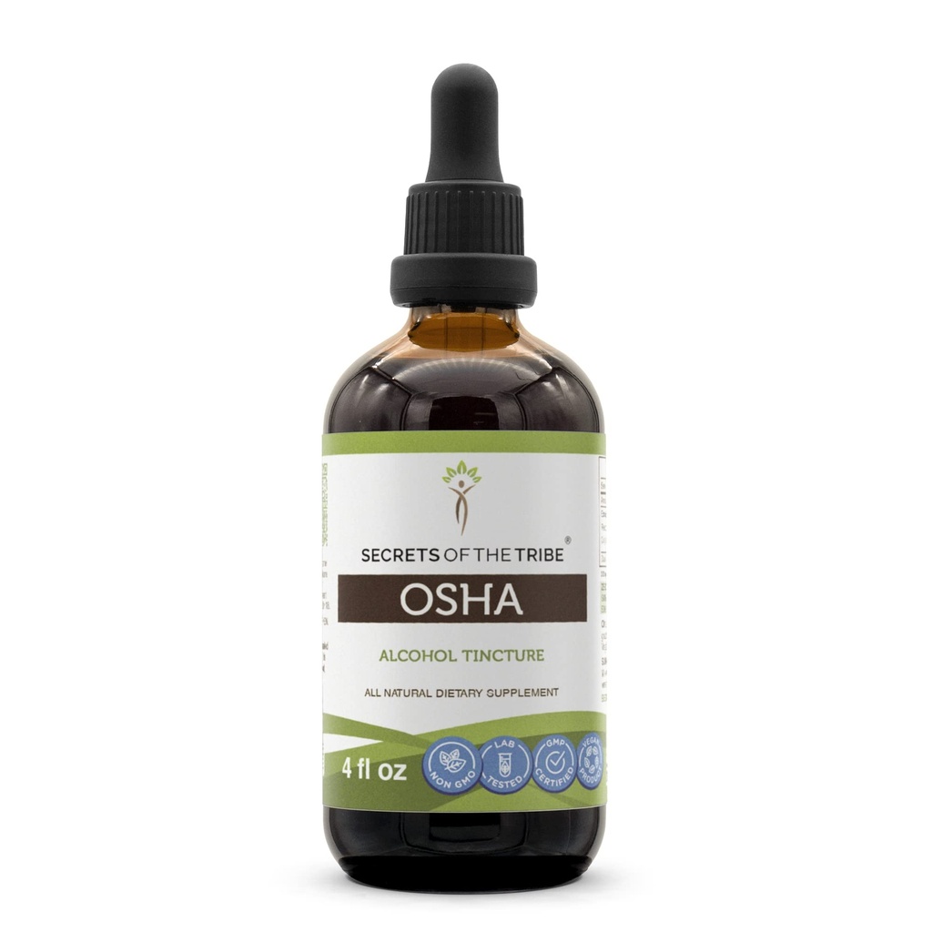 Hemmeligheder i Tribe OSHA Tincture Alkohol Extract, Responsible opdrættede OSHA (Ligusticum porteri) Tørret rod 4 OZ