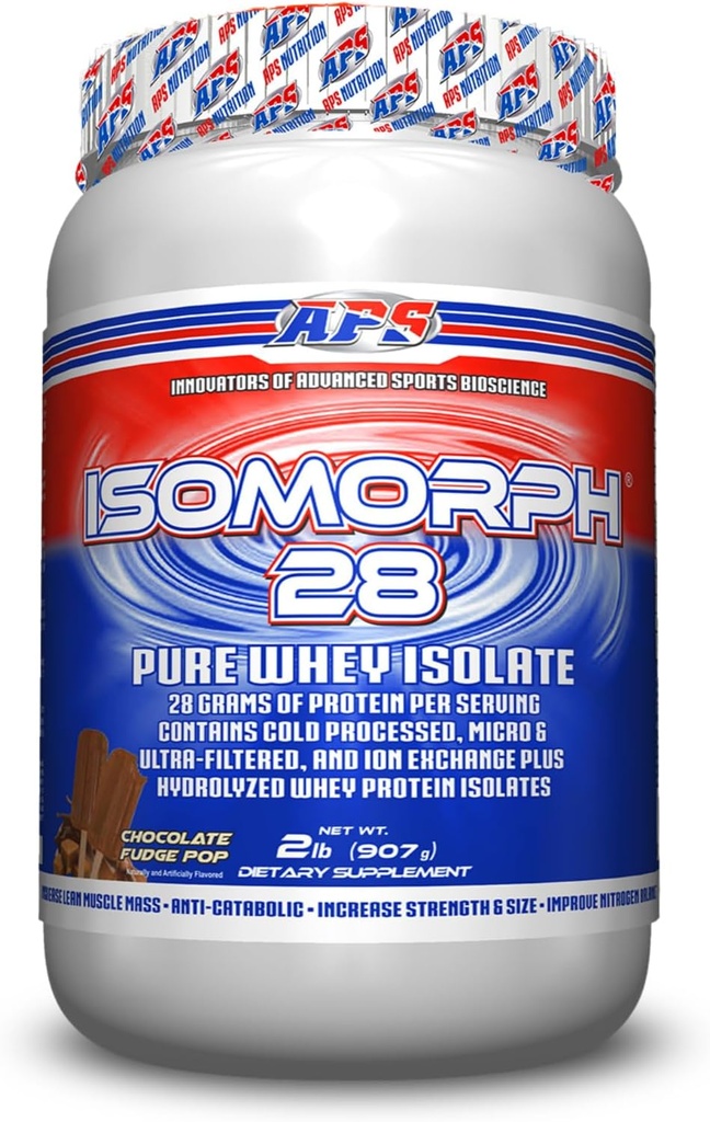 APS Nutrition Isomorph 28 Protein Powder | Pure Whey Isolate | Cold Pressed, Ultra- Filtered, & Ion Exchange Isolates | 28g Protein | 2 Pound (Chocolate Fudge Pop)