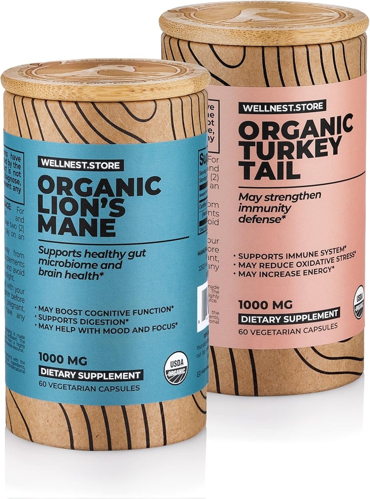 Wellrede. Store Lions Mane (60ct) + Tyrkiet Hale (60ct) Kapsler Bundle