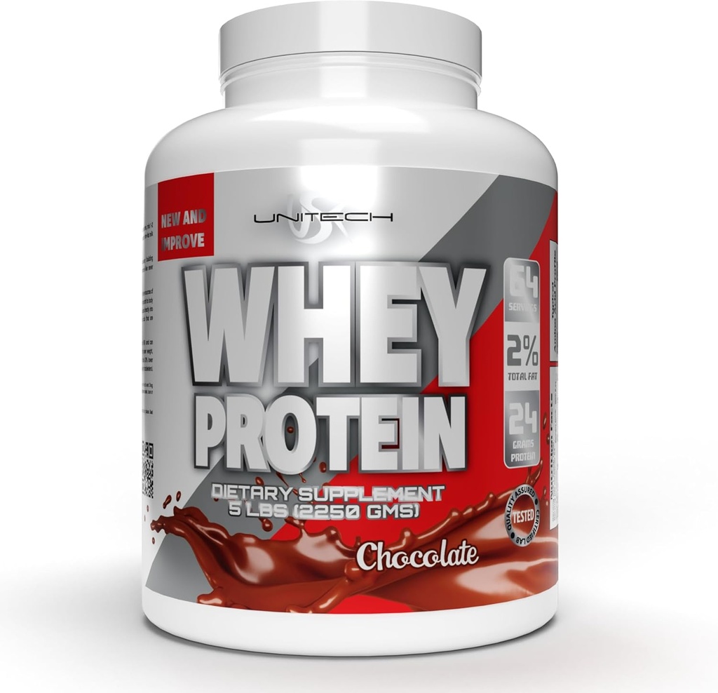 Unitech USK124; Whey Chocolate Powder Medicine 124; Muscle Repair & Support Medical 124; Quality Protein with Essential Aminoacids, Enzymes & Minerals Medical Supplemented 124; Chocolate Flavor, 80oz