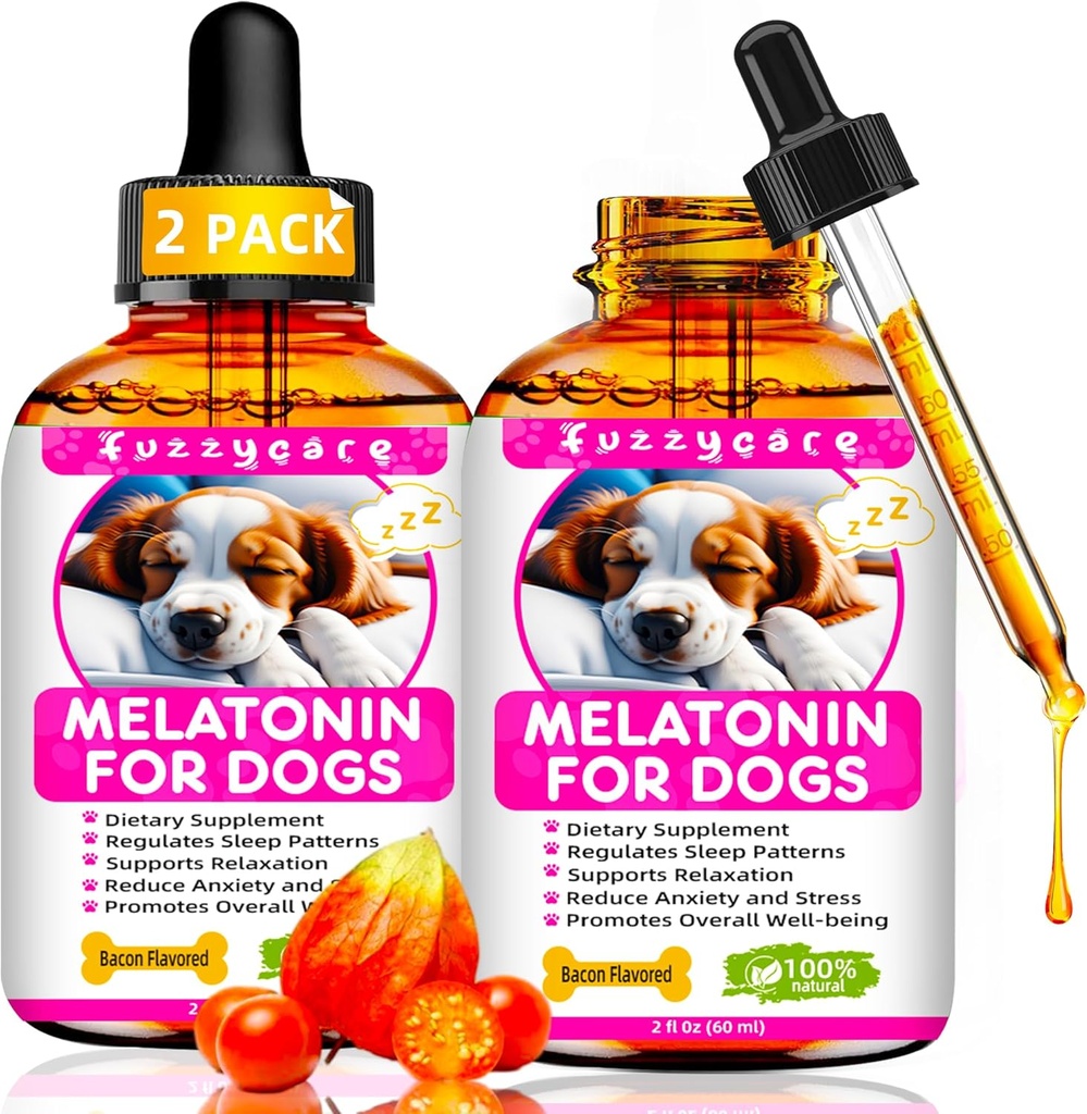 2 Pack Melatonin til hunde, Angst Relief Hund Melatonin, Stille øjeblikke Calming Aid til hunde Melatonin til hunde og katte, Hundesøvn hjælp, Promote Afslapning & Deep Sleep og Samlet Well- Being