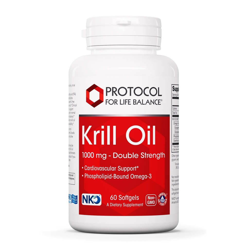 PROTOKOL FOR LIV BALANCE Krill Oil 1.000mg - Extra Strength Krill Oil Supplement - DHA & EPA - med Astaxanthin - Support Heart, Brain, Joints - non-GMO & halal - 60 Softgels