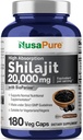 NusaPure Shilajit 20,000mg per servering, 180 Veggie Caps, Non- GMO, Gluten Free, Bioperine