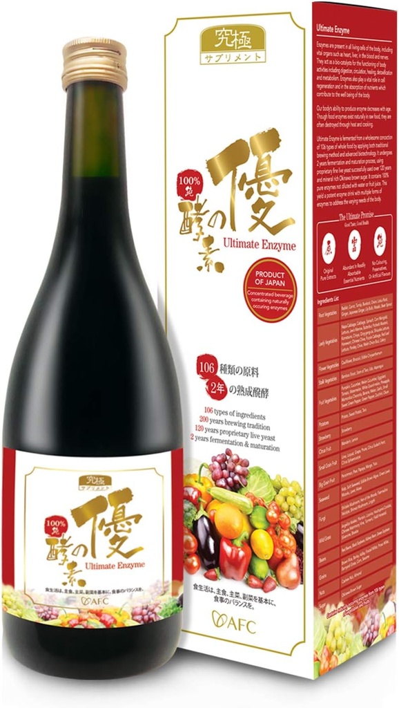 AFC Japan fordøjelsesmæssige Ultimate Enzyme Drink - Pure fordøjelsesenzymer til fordøjelse, gas, bloating, obstipation Relief & immunsupport - 106 gæret frugt & grøntsager, enzymer supplement, 720ml