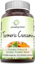 Amazing India Turmerisk Curcumin 1000 Mg per Serving Medic124; 120 Veggie Kapsler Supplement 124; Blend af gurkemeje Powder & Turmerisk Extract Medic124; Non- GMO Medic124; Gluten Free Medic124; Lavet i USA