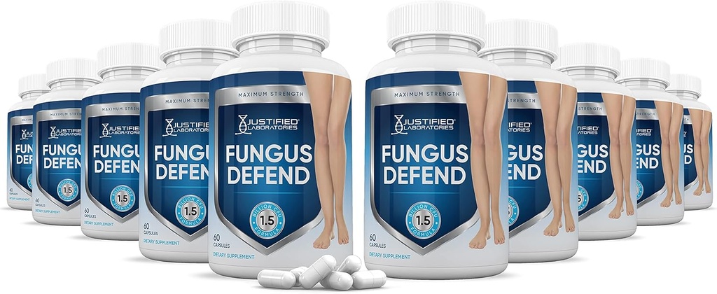 Justified Laboratories (10 Pack) Fungus Defend Pills 1.5 Billion CFU Probiotic 600 Capsules