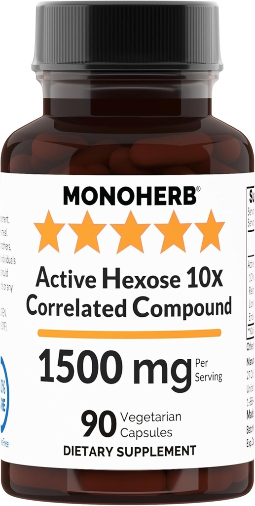 MONOHERB Aktiv Hexose 10x korreleret Compound, 1500 mg - 30 Servering - 90 Kapsler 500 mg per kapsel