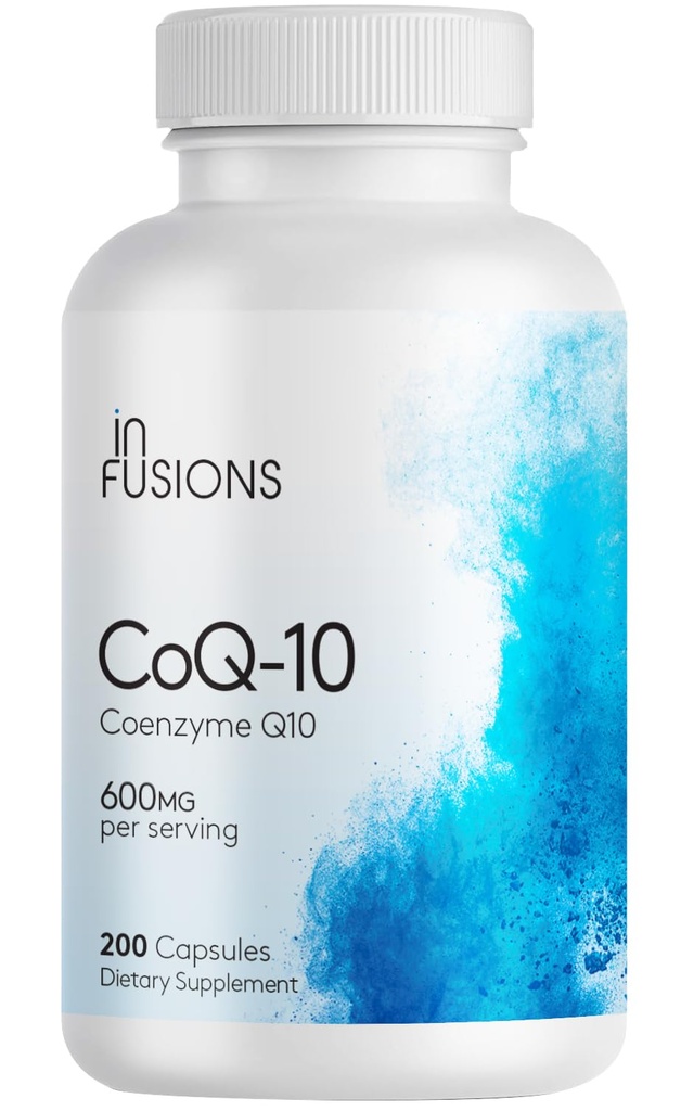 Infusioner Maksimal styrke Pure CoQ10 600mg 200 Kapsler Høj Absorption Gluten Free Non- GMO