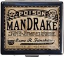 Sølv Vintage Pill Box 7 Dag Metal Pill Box med spejl og 8 Compartments Cute Travel Pill Organizer til Purse (Poison Mandrake)