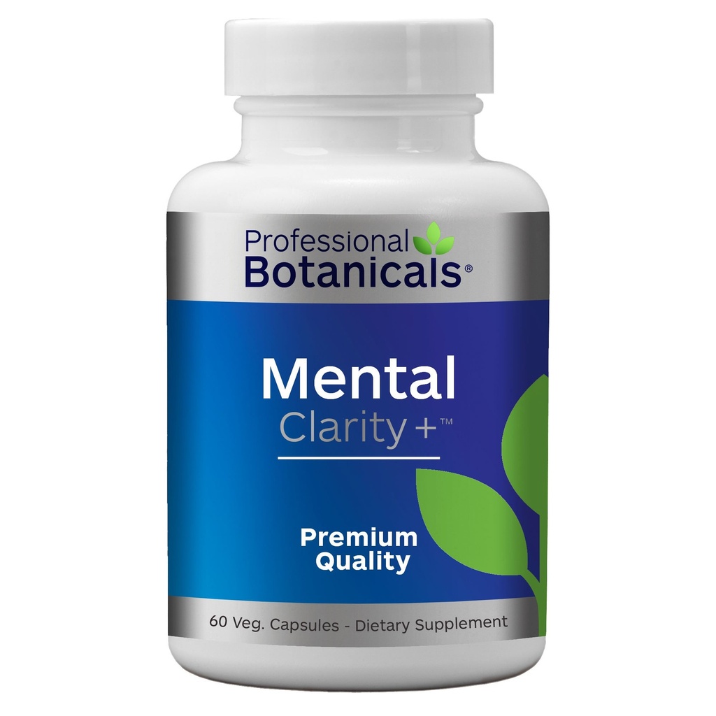 Professionelle Botanicals Mental Clarity, Brain Supplement for Focus, Energy, Memory & Clarity - 60 vegetariske kapsler