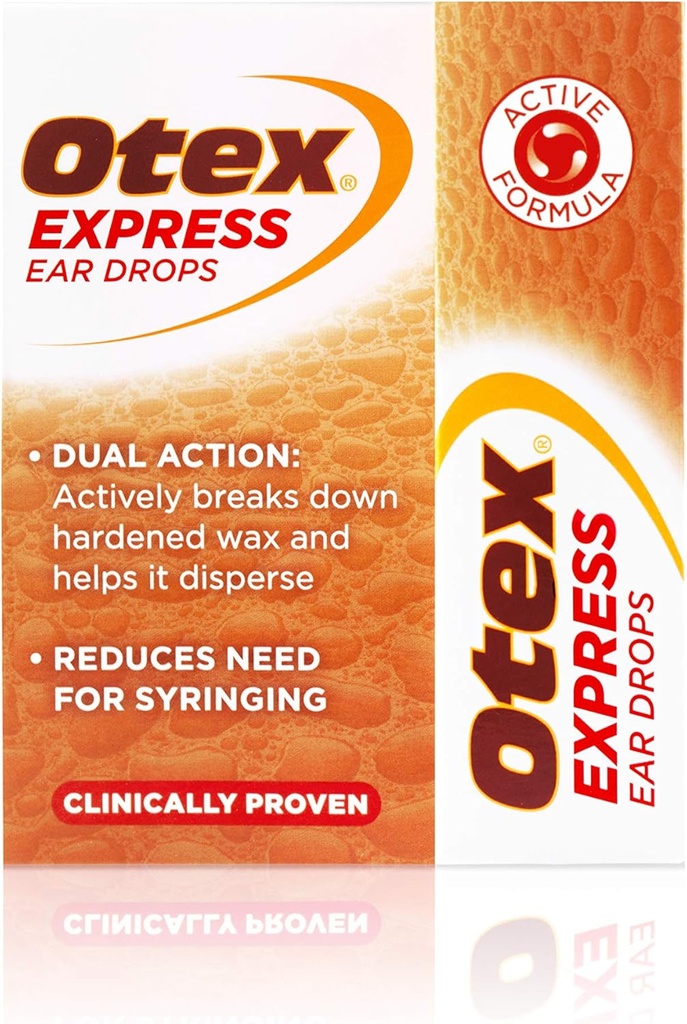 Otex Express Øredråber til hærdet Ørevoks, 10ml