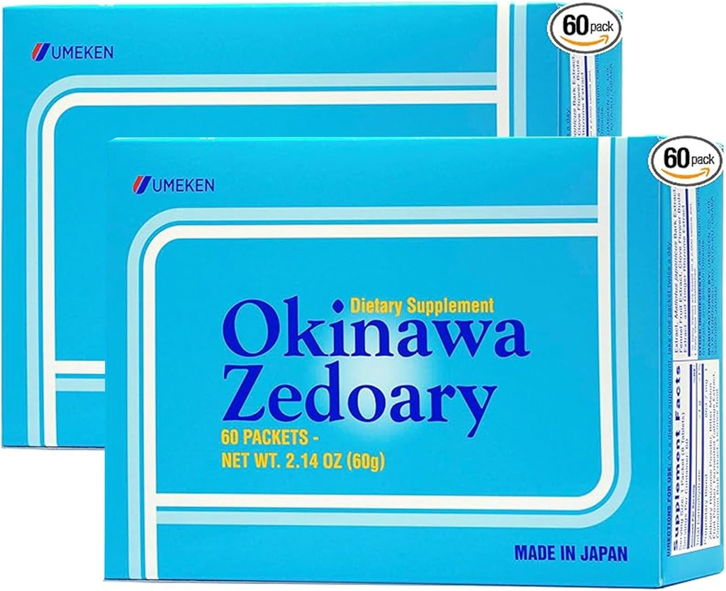 Umeken Okinawa Zedoary Lilla og hvid gurkemeje med gurkemeje ekstrakt, Gut sundhed Kosttilskud til kvinder og mænd, Zedoary Root, gurkemeje supplement, 60 greve, pakke med 2