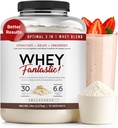 3-in-1 Whey Protein Powder Unflavored 5lb - 30g af Grass- Fed Protein fra Whey Hydrolysat, Isolat og koncentrat per servering - Non-GMO, Soy- Free, Sugar- Free - 63 Servere