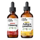 Wild & Organic Ginseng Tinktur 2 fl oz & Ashwagandha Tinktur 4 fl oz