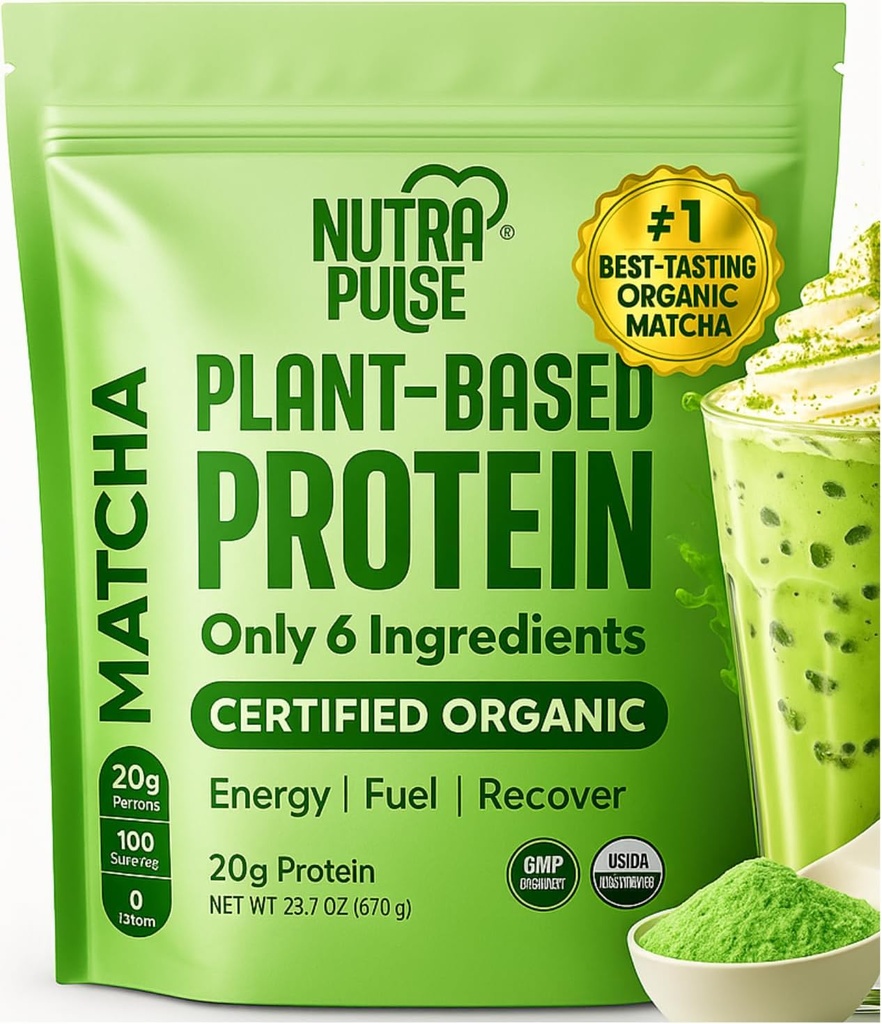 Vegan Protein Powder – 20g Organic Plant-Based Protein – Low Carb, Gluten-Free, Soy-Free, Dairy-Free – No Sugar, No Artificial Sweeteners – Smoothie, Baking & Cooking Friendly – 1 Pack