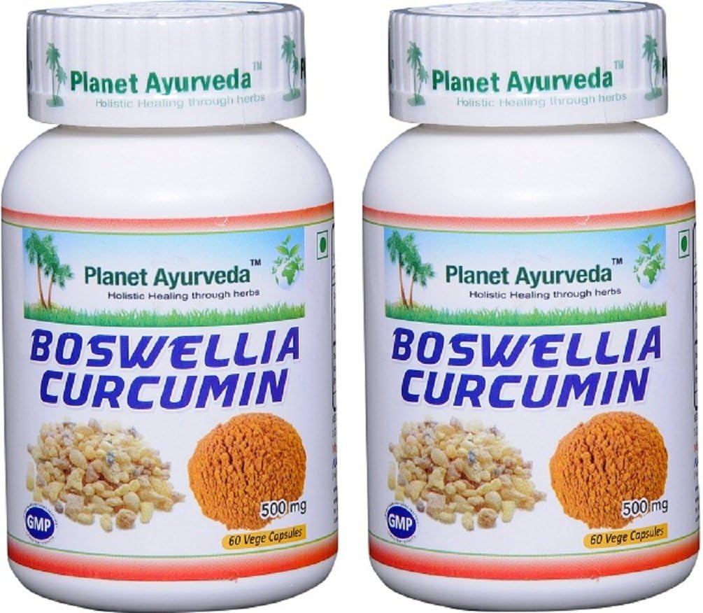 Planet Ayurveda Boswellia Curcumin, 500mg Veg kapsler - 2 flasker